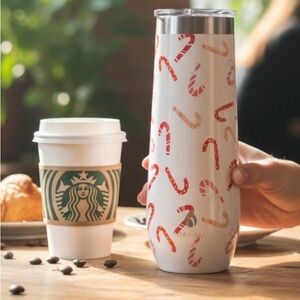 Christmas Candy Cane 10oz Tumbler with Lid